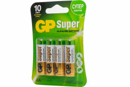 Батарейки алкалиновые GP Super Alkaline 15А 3/1 АA - 4 шт на блистере