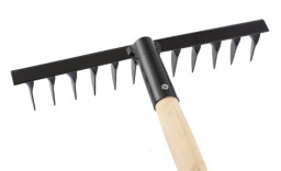 Грабли 12-зубые витые стальные 300х1300 мм с деревянным черенком СИБРТЕХ