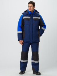 Костюм зимний ФАВОРИТ-МЕГА п/к протек/темно-синий/черный/васильковый