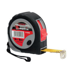 Рулетка 5 м*19 мм карманная обрезиненный корпус плавная фиксация  "МАТRIХ"