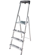 Стремянка алюминиевая 4 ступени с лотком Новая высота